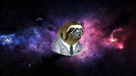 Free Download Sloth With Sunglasses In Space A Space Sloth Wallpaper