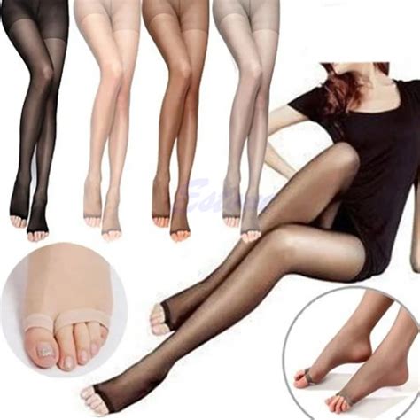 Sexy Womens Open Toe Sheer Leggings Ultra Thin Pantyhose Stockings Free