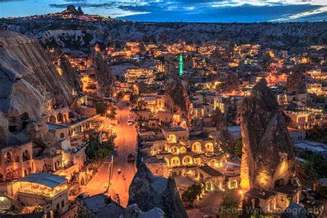 Night View Of Göreme Nevşehir Province Cappadocia Region Central