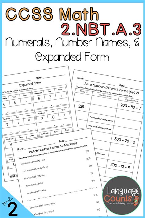 2nd Grade Numerals Number Names Expanded Form No Prep Practice
