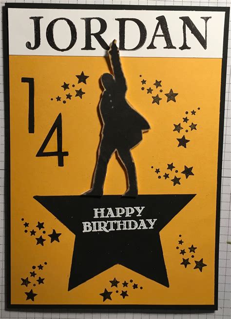 It is printed using a hp laser jet printer. This is the Hamilton birthday card I made for my granddaughter, Jordan, 14 today!! | Birthday ...