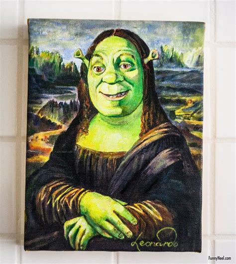 Funny Painting Artwork Monalisa Shrek