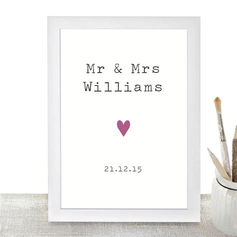 Mr And Mrs Personalised Wedding Print By Slice Of Pie Designs