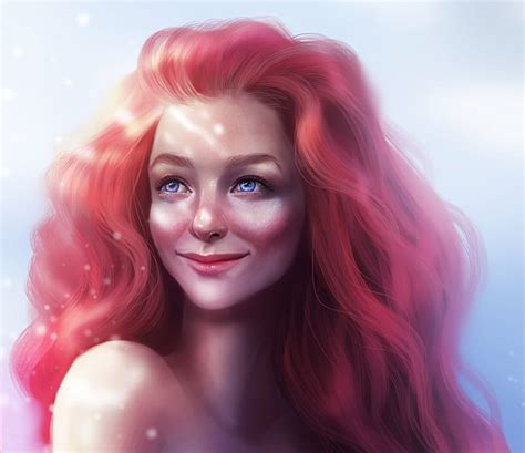 Ariel Art Redhead Luminos Sandrawinther Mermaid Fantasy Girl Face Sandramalie Hd