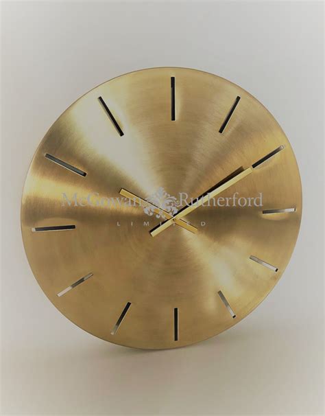 Large Brushed Brass Metal Wall Clock