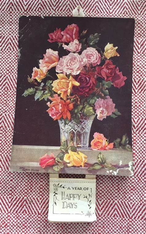 Vintage Antique Victorian Art Calendar On Board Artist Amy Reeve Fowkes
