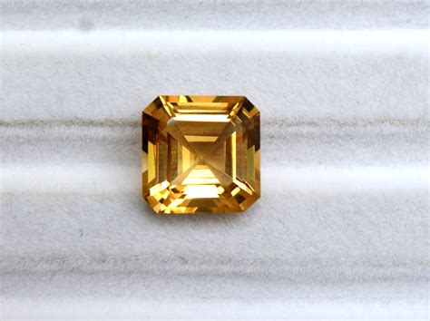 Citrine Quartz Asscher Cut Shape Faceted Gemstones Loose Etsy