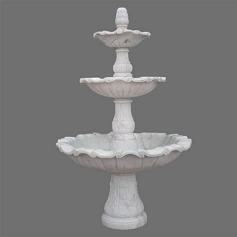 Marble Fountain With 2 Tier For Your Home Garden In Off White Color