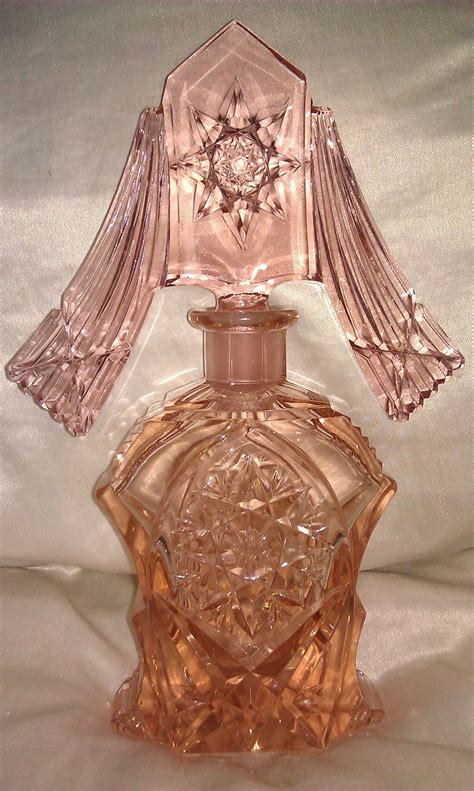 Art Deco Pink Glass Perfume Bottle Antique Perfume Bottles Perfume