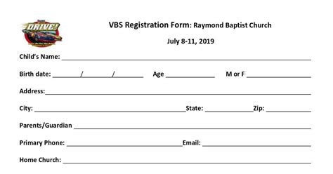 Vbs Registration Form Dochub2019pdf Dochub