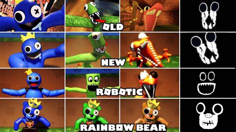 Original Vs Old Vs New Vs Robotic Vs Rainbow Bear Jumpscares In Rainbow