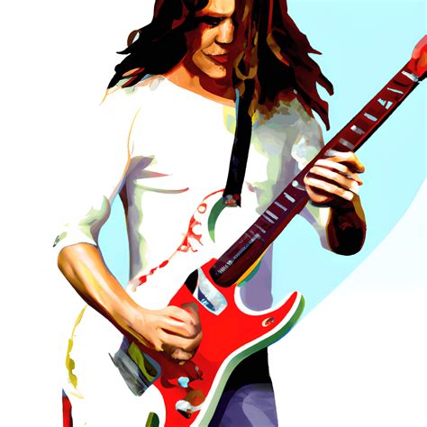 Eddie Van Halen Playing His Classic Guitar · Creative Fabrica