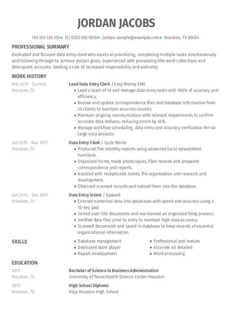 Administrative Data Entry Clerk Resume Examples For 2024 Templates And Tips