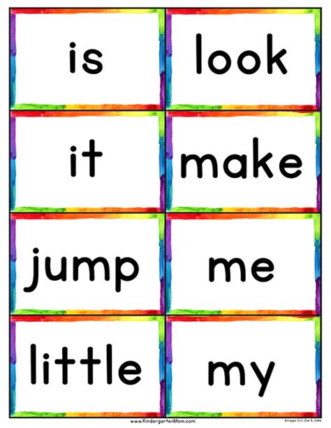 Printable Word Cards Words Print