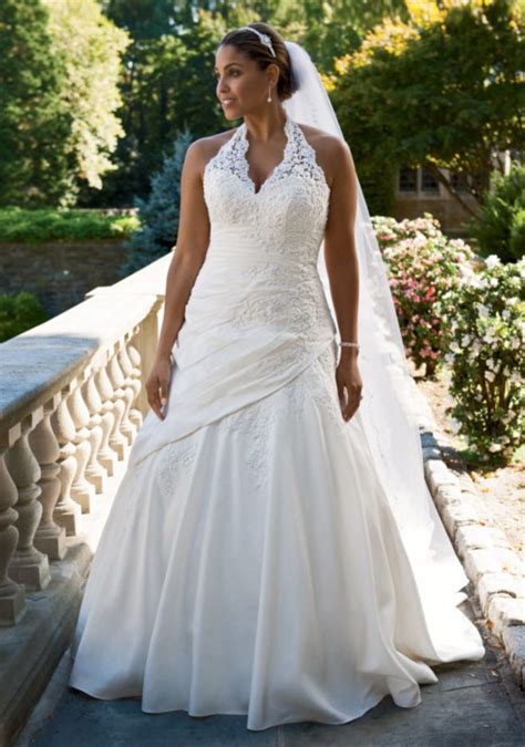 Davids Bridal Plus Size Wedding Dresses Halter A Line Davids Bridal