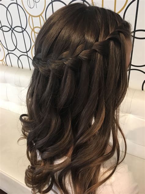 Wedding Waterfall Braid With Curls Pic Nation
