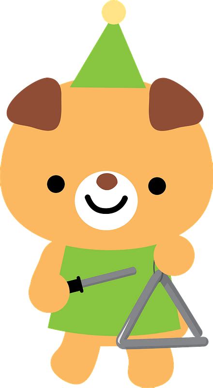Bear Is Playing The Triangle Clipart Free Download Transparent Png