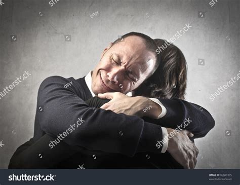 Crying Man Hugging His Wife Stock Photo 96603355