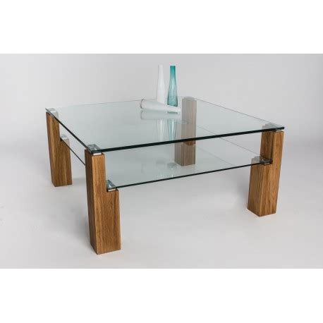 Solid oak legs, beige travertine top, black lacquered metal hook. Alessio - square glass top coffee table with wild oak legs ...