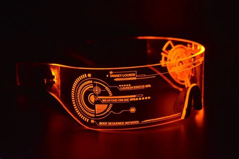 cyberpunk led tron visor glasses cosplay festivals cybergoth ebg