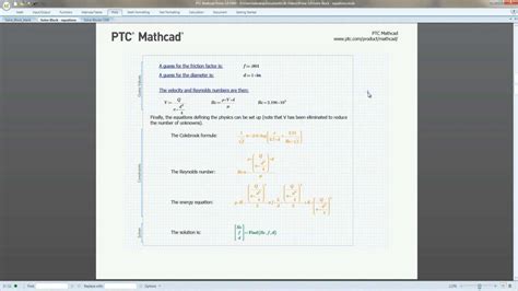 Ptc Mathcad Solve Blocks Ptc Demo Video Gallery Cad