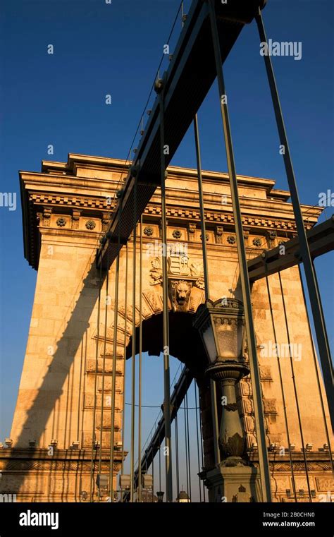 Hungary Budapest Danube River Chain Bridge Detail Stock Photo Alamy