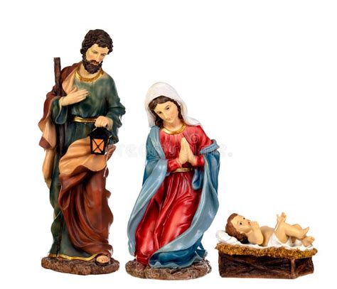 Scene Of The Nativity Mary Joseph And The Baby Jesus Stock Image