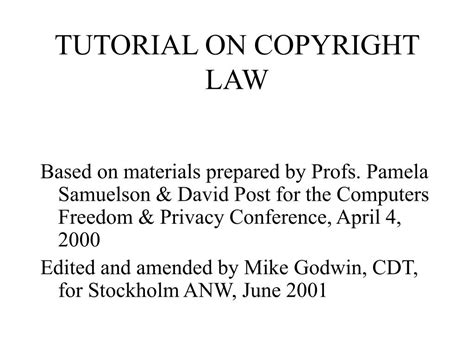 Ppt Tutorial On Copyright Law Powerpoint Presentation Free Download