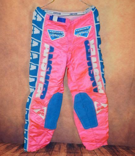 Vtg Answer Apparel Motocross Bmx Racing Pants Sz 32 Pink