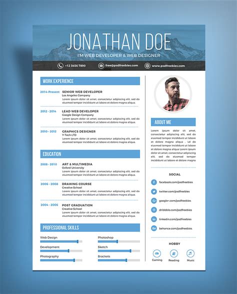 Your resume should have substance as well as style so you're noticed for the best graphic designer jobs. Free Simple Resume Design Template For Web / Graphic Designer PSD File - Good Resume