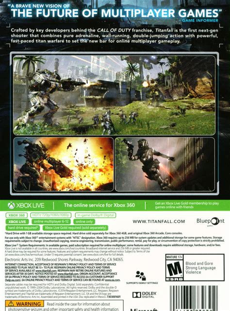 Titanfall 2014 Xbox 360 Box Cover Art Mobygames