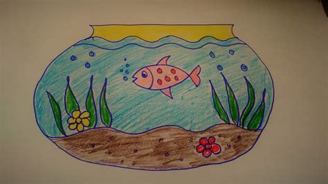 Fish Tank Drawing For Kids Fish Tank Drawing Fish Drawings