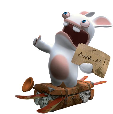 Rabbid Standing On Suitcase Transparent Png Stickpng