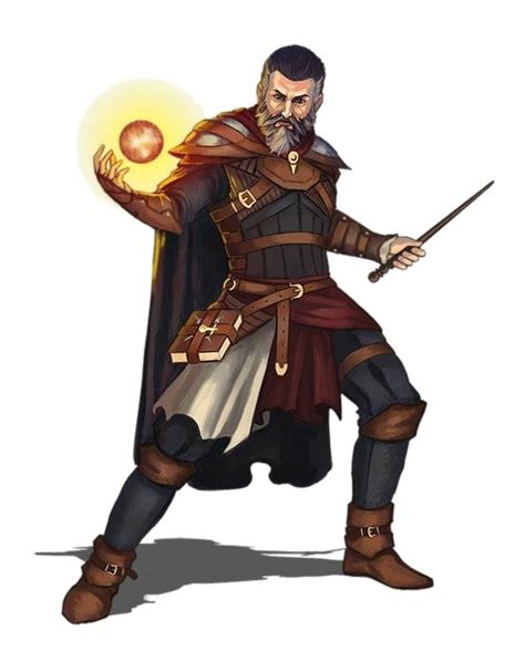 Male Human Wizard With Wand No Robes Pathfinder PFRPG DND D D 3 5 5th