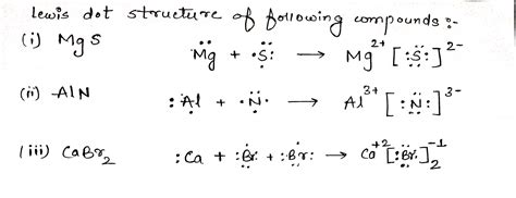 Draw Lewis Structure Fo The Following Ionic Compoundsi Mgs Ii Aln