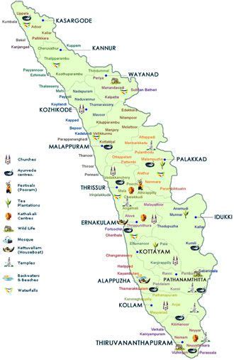 It is bordered by the chera dynasty was the first prominent kingdom based in kerala. INDIA - KERALA - Travel Map | Kerala travel, Kerala tourism, Weather in india