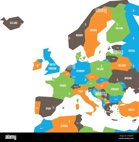 Eps Vector Very Simplified Infographical Political Map Of Europe