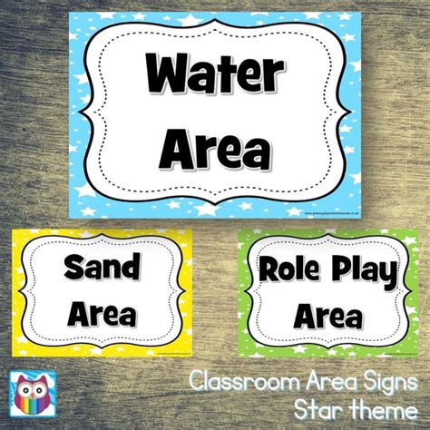 Classroom Area Signs Stars Theme Primary Classroom Resources