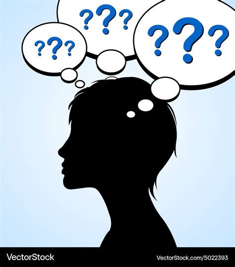 Woman Silhouette With Question Marks Royalty Free Vector