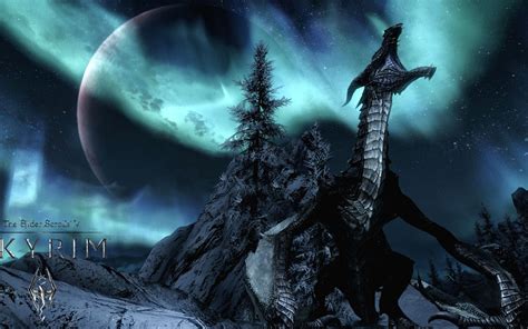 An armed warrior gazes down at the world of skyrim from a mountain overlook. HD Skyrim Backgrounds | PixelsTalk.Net