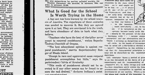 100 Years Ago In Spokane Corporal Punishment Discredited Chronicle