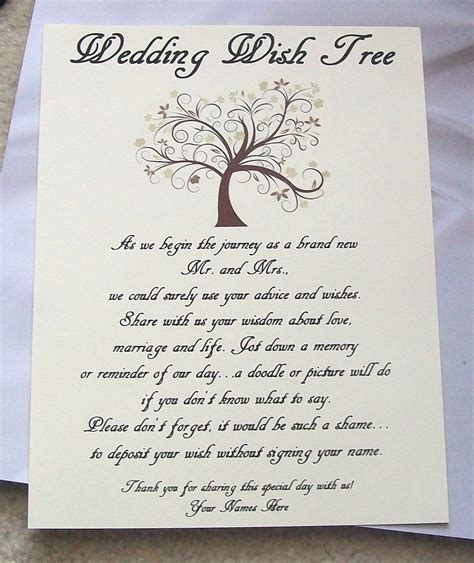 Wishing Tree Tags Instructions Sign Fall Tree Customize For Your Event