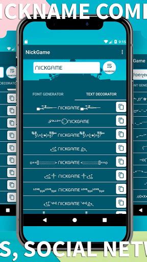 Remember that you can copy and past certain fancy fonts and join them together. برنامه Name Creator For Free Fire, FBR, ... 🎮 NickGame ...
