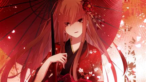 Red anime wallpaper wallpaper engine. Wallpaper : flowers, anime girls, red, umbrella, original ...