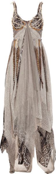 Haute Hippie Dreamcatcher Feather And Silk Chiffon Gown In Multicolor