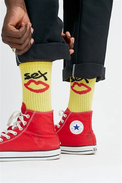 Sex Skateboards Sex Logo Yellow Socks 1 Pack Urban Outfitters Uk
