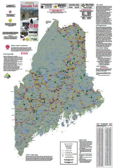 Maine Its Map Snowmobile Trails In Maine Download
