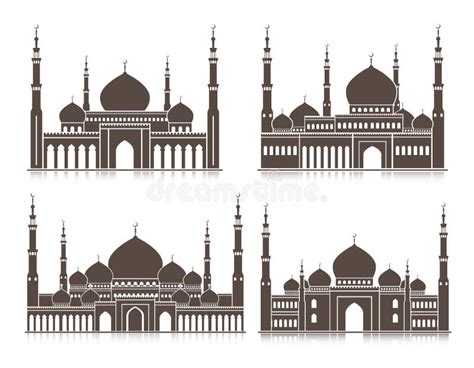 Set Of Mosque Or Masjid Elements Stock Vector Illustration Of Islamic