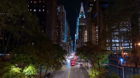 Time Lapse Of Midtown New York City Street At Night Stock Video
