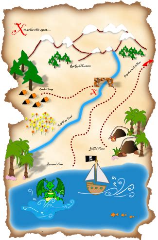 It may be a map just within a specific location or it may involve different places and even countries, which are needed to be crossed for the treasure to be found. treasure map illustrated - Google Search | Schatzkarte, Piraten essen, Pirat deko
